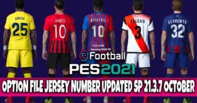 PES 2021 NEW OPTION FILE WITH JERSEY NUMBER UPDATED 2021 SMOKE PATCH 21.3.7 OCTOBER UPDATE UNOFFICIAL