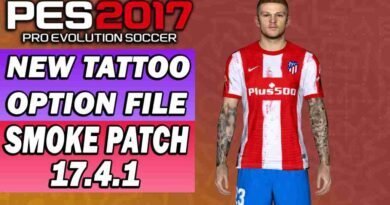 PES 2017 NEW TATTOO OPTION FILE FOR SMOKE PATCH 17.4.1