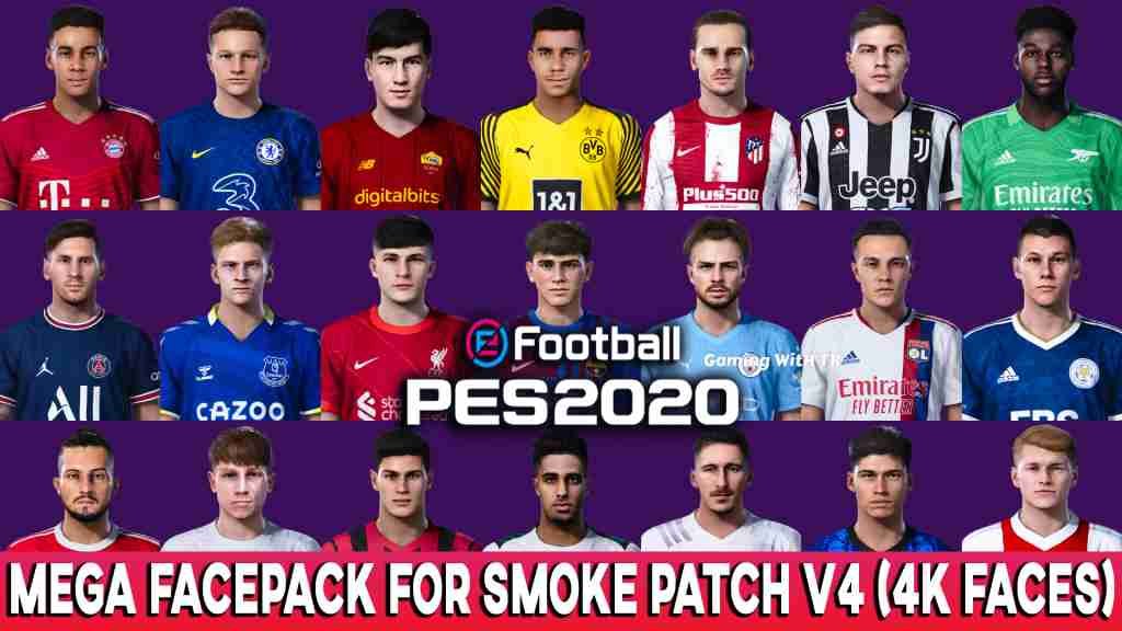 PES 2020 MEGA FACEPACK FOR SMOKE PATCH V4 - PES 2020 Gaming WitH TR