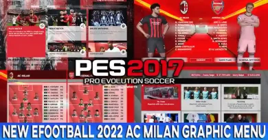 PES 2017 NEW EFOOTBALL 2022 AC MILAN GRAPHIC MENU