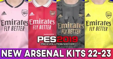 PES 2019 NEW ARSENAL KITS 22-23