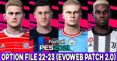 PES 2021 LATEST OPTION FILE 22-23 EVOWEB PATCH 2.0 MID JULY 2022