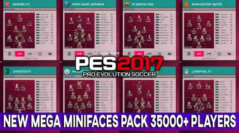 PES 2017 NEW MEGA MINIFACES PACK 35000+ PLAYERS