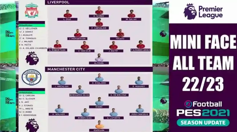 PES 2021 NEW PREMIER LEAGUE MINIFACES 22-23