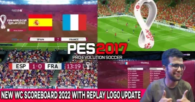 PES 2017 NEW WORLD CUP SCOREBOARD 2022 WITH REPLAY LOGO UPDATE