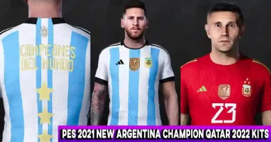 PES 2021 NEW ARGENTINA CHAMPION QATAR 2022 KITS