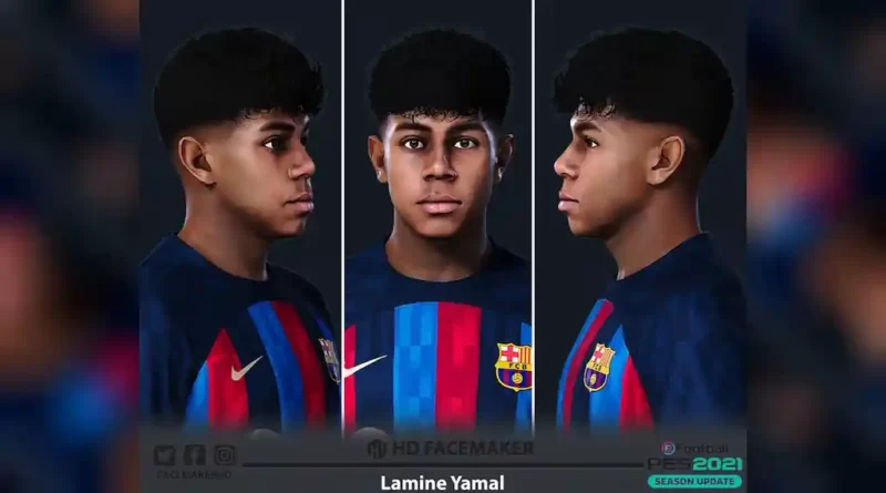 PES 2021 NEW LAMINE YAMAL FACE 2023