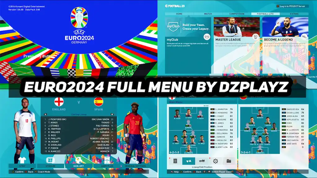 PES 2017 NEW EURO 2024 FULL MENU UPDATE PES 2017 Gaming WitH TR