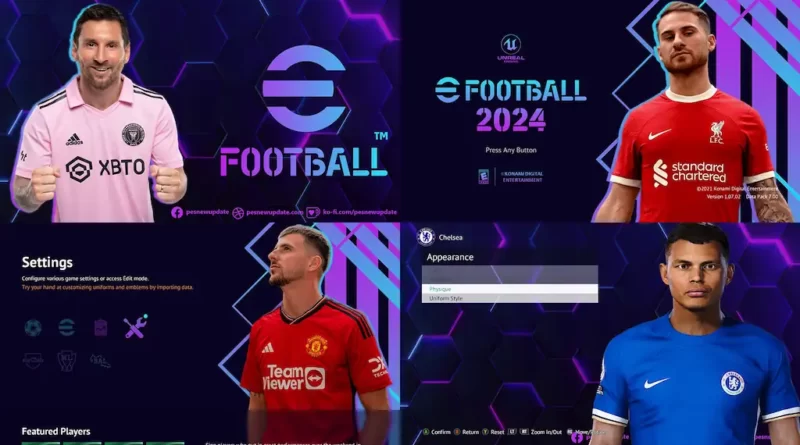 PES 2021 NEW EFOOTBALL 2024 MENU UPDATE NEON V2