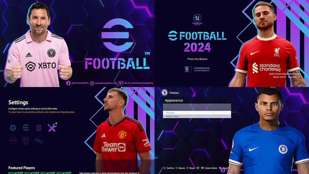 PES 2021 NEW EFOOTBALL 2024 MENU UPDATE NEON V2 PES 2021 Gaming WitH TR
