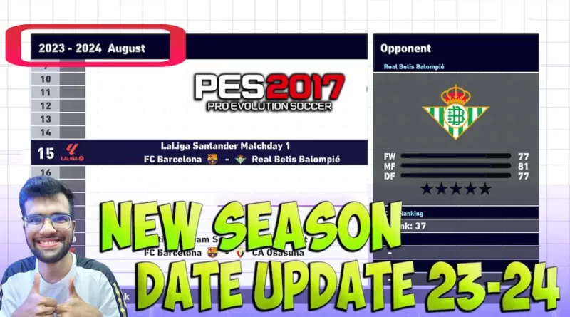 PES 2017 NEW SEASON DATE UPDATE 23-24