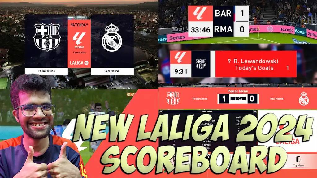 PES 2021 NEW LALIGA SCOREBOARD UPDATE 2024 PES 2021 Gaming WitH TR