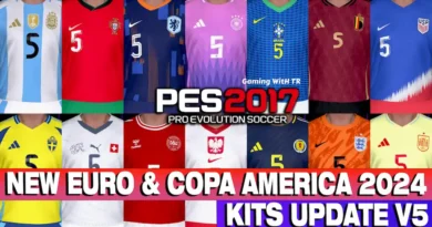 PES 2017 NEW EURO 2024 & COPA AMERICA 2024 KITS UPDATE V5