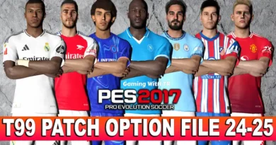 PES 2017 NEW T99 PATCH OPTION FILE SEASON 2024-2025 AUGUST UPDATE