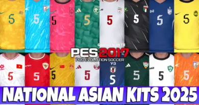 PES 2017 NEW NATIONAL TEAM AFC ASIAN KITS 2025 UPDATE