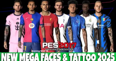 PES 2017 NEW MEGA FACES & TATTOO UPDATE 2025