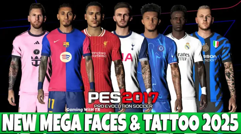 PES 2017 NEW MEGA FACES & TATTOO UPDATE 2025