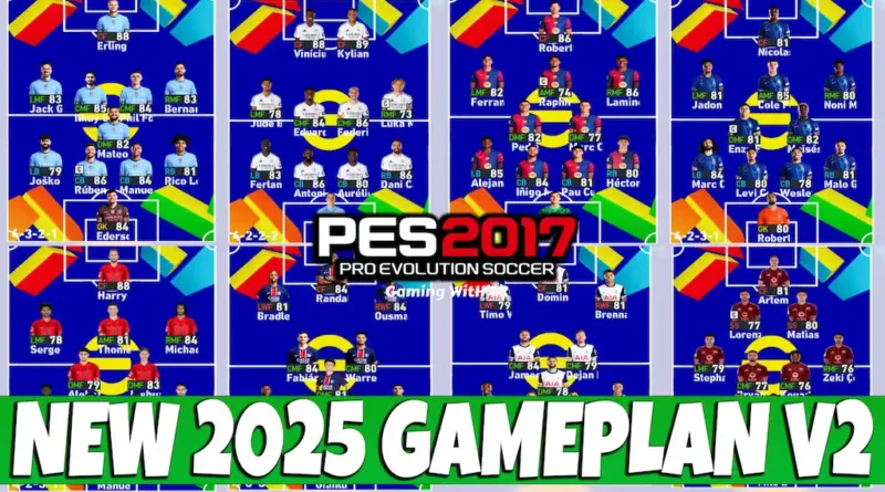 PES 2017 NEW GAMEPLAN FACES SEASON 2025 UPDATE V2